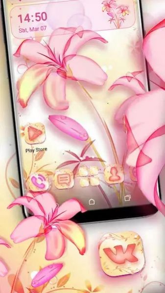 lily pink launcher theme app