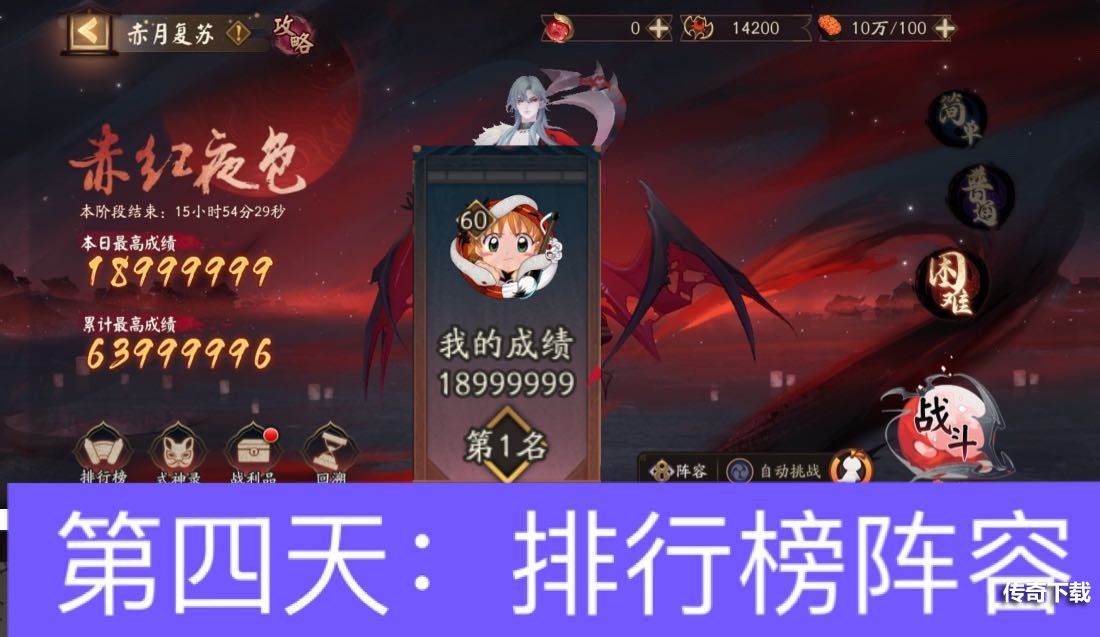 阴阳师赤月复苏满分阵容第四天