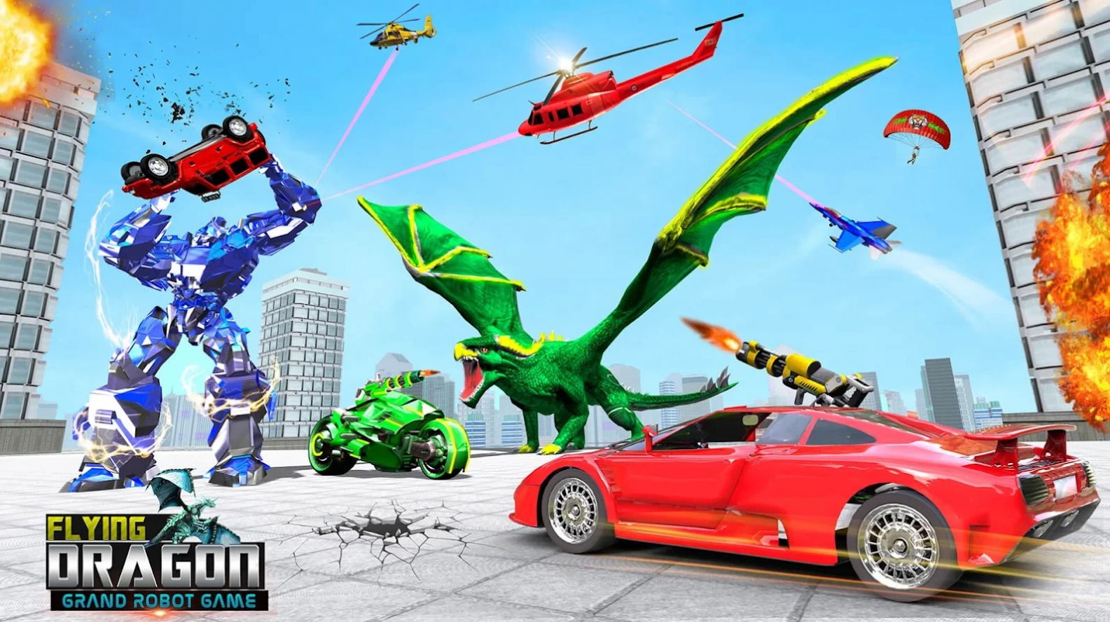 飞龙变形金刚机器人游戏官方版(flying robot car transform games) v2.4