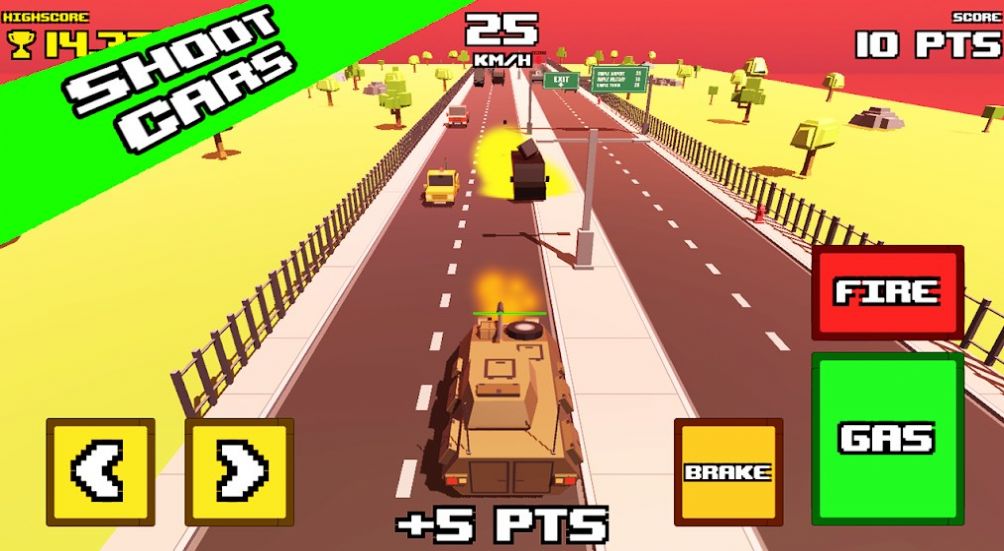 疯狂之路坦克横冲直撞游戏手机版（crazy road: tank rampage） v0.1