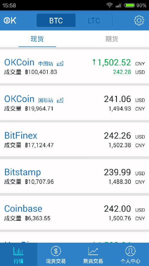 okcoin 交易平台